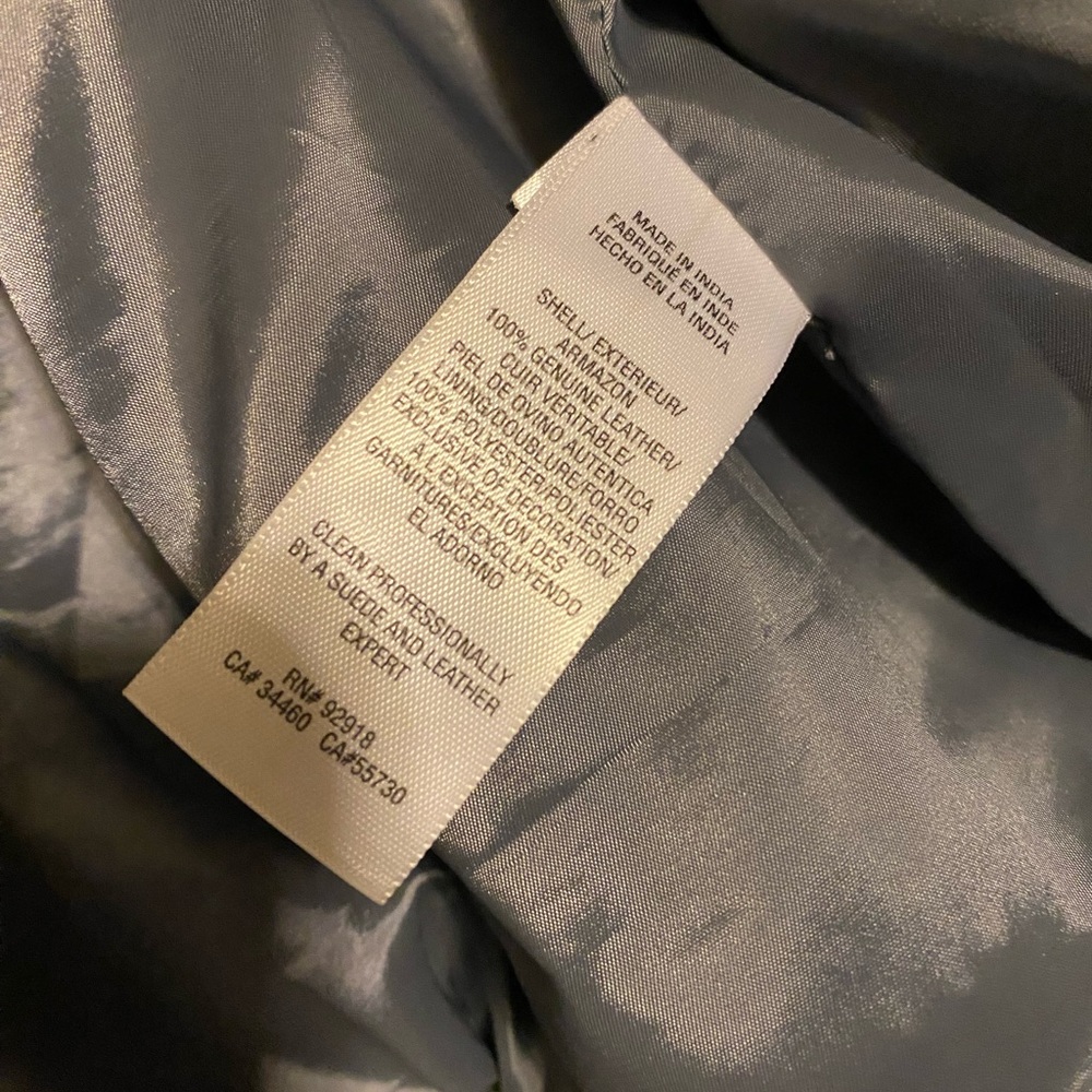 Juicy Couture Gray Leather Ruffle Moto Bomber Jacket - Picture 3 of 4